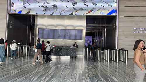 Reception area of the office
